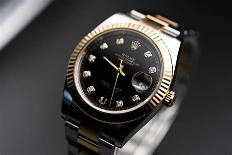 rolex datejust schwarz diamanten